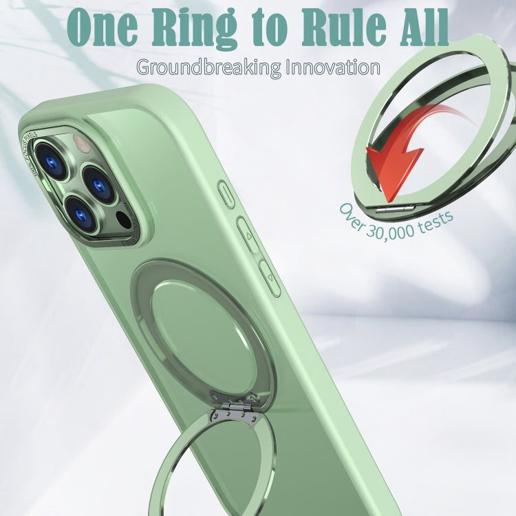 For iPhone 16 Pro Wing Series MagSafe Magnetic Ring Holder Phone Case(Avocado Green)