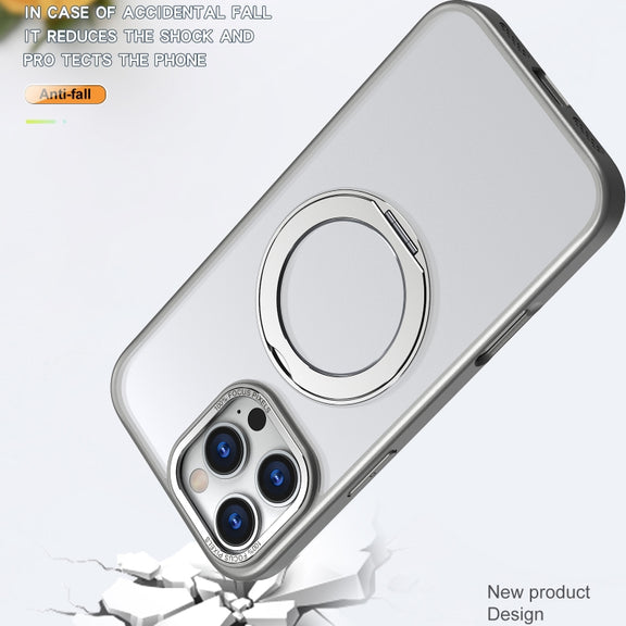 For iPhone 16 Pro Wing Series MagSafe Magnetic Ring Holder Phone Case(Titanium Gray)