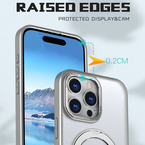 For iPhone 16 Pro Wing Series MagSafe Magnetic Ring Holder Phone Case(Titanium Gray)