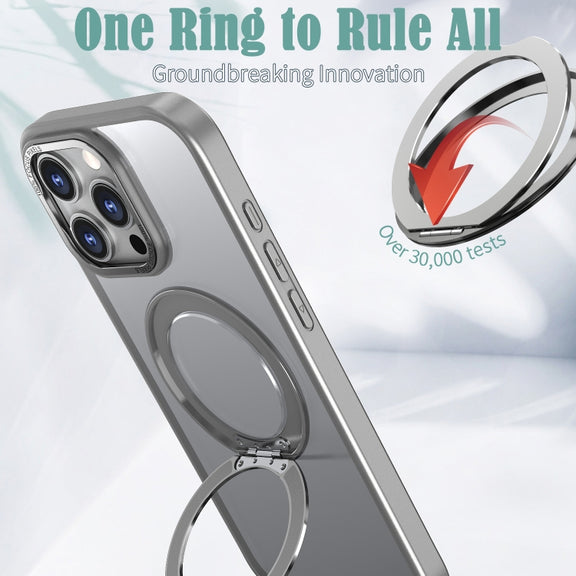 For iPhone 16 Pro Wing Series MagSafe Magnetic Ring Holder Phone Case(Titanium Gray)
