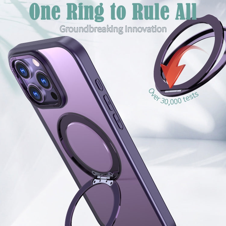 For iPhone 16 Pro Wing Series MagSafe Magnetic Ring Holder Phone Case(Dark Purple)