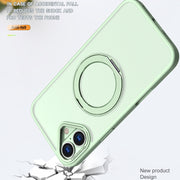 For iPhone 16 Plus Wing Series MagSafe Magnetic Ring Holder Phone Case(Avocado Green)