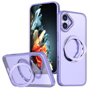 For iPhone 16 Wing Series MagSafe Magnetic Ring Holder Phone Case(Light Purple)