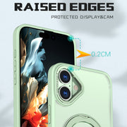 For iPhone 16 Wing Series MagSafe Magnetic Ring Holder Phone Case(Avocado Green)