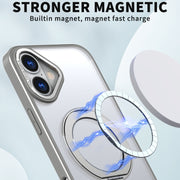 For iPhone 16 Wing Series MagSafe Magnetic Ring Holder Phone Case(Titanium Gray)