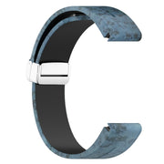 For Garmin Fenix 7 Magnetic Folding Silver Buckle Color Printed Silicone Watch Band(Mosaic)