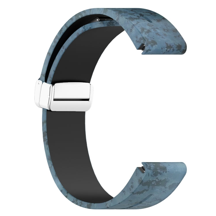 For Garmin Fenix 7 Magnetic Folding Silver Buckle Color Printed Silicone Watch Band(Mosaic)