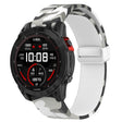 For Garmin Fenix 7 Magnetic Folding Silver Buckle Color Printed Silicone Watch Band(Camouflage White) - free shipping - PMC TechLife - Order now!