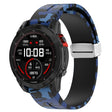 For Garmin Fenix 7 Magnetic Folding Silver Buckle Color Printed Silicone Watch Band(Camouflage Blue) - free shipping - PMC TechLife - Order now!