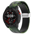 For Garmin Fenix 7 Magnetic Folding Silver Buckle Color Printed Silicone Watch Band(Camouflage Green) - free shipping - PMC TechLife - Order now!