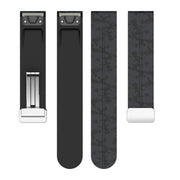 For Garmin Fenix 7X Magnetic Folding Silver Buckle Color Printed Silicone Watch Band(Camouflage Grey)