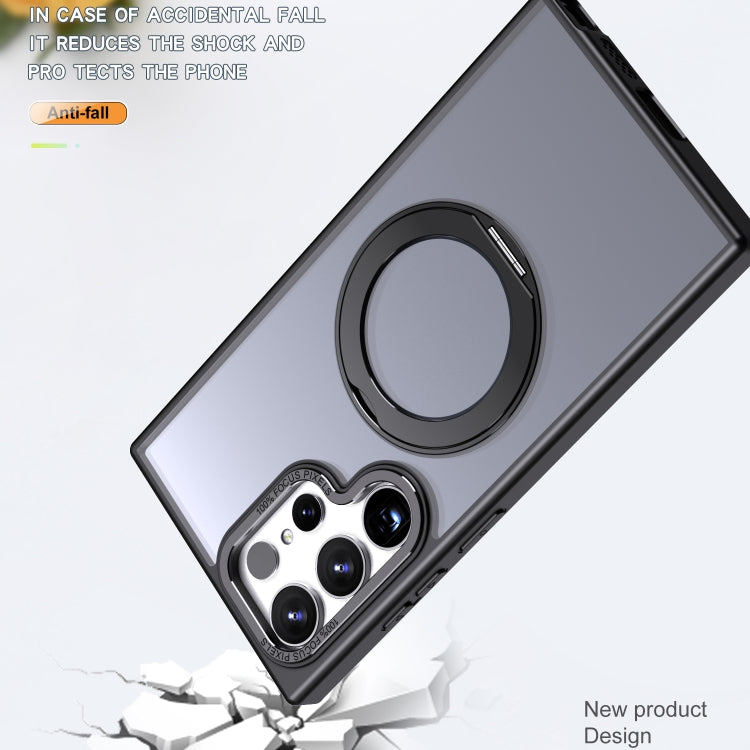 For Samsung Galaxy S24 Ultra 5G Wing Series MagSafe Magnetic Ring Holder Phone Case(Black)