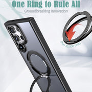 For Samsung Galaxy S24 Ultra 5G Wing Series MagSafe Magnetic Ring Holder Phone Case(Black)