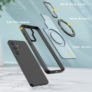 For Samsung Galaxy S24+ 5G Wing Series MagSafe Magnetic Ring Holder Phone Case(Black)
