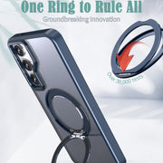 For Samsung Galaxy S24+ 5G Wing Series MagSafe Magnetic Ring Holder Phone Case(Blue)