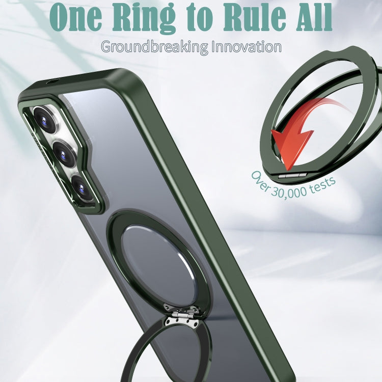 For Samsung Galaxy S24+ 5G Wing Series MagSafe Magnetic Ring Holder Phone Case(Green)