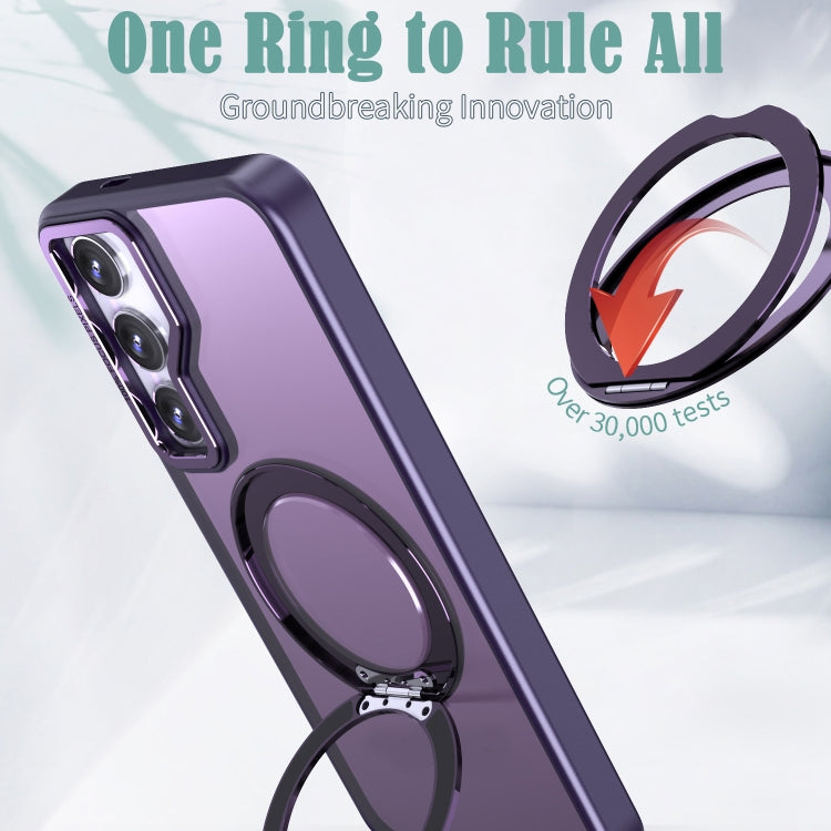 For Samsung Galaxy S24+ 5G Wing Series MagSafe Magnetic Ring Holder Phone Case(Dark Purple)