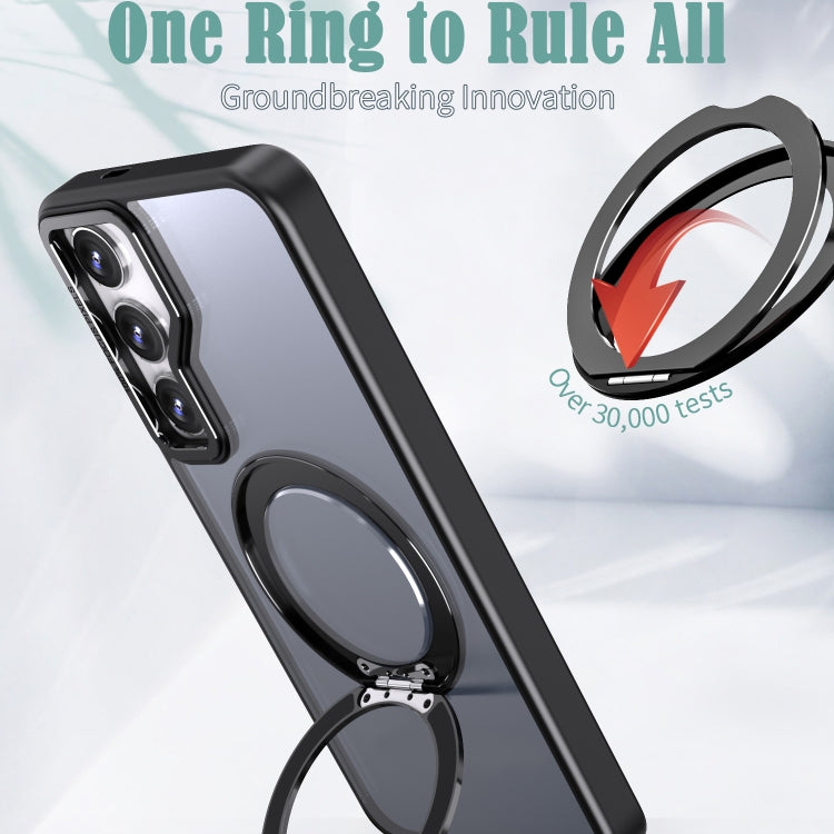 For Samsung Galaxy S24 5G Wing Series MagSafe Magnetic Ring Holder Phone Case(Black)