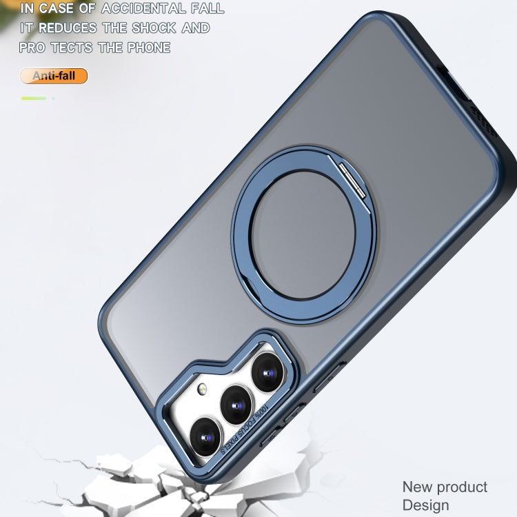 For Samsung Galaxy S24 5G Wing Series MagSafe Magnetic Ring Holder Phone Case(Blue)