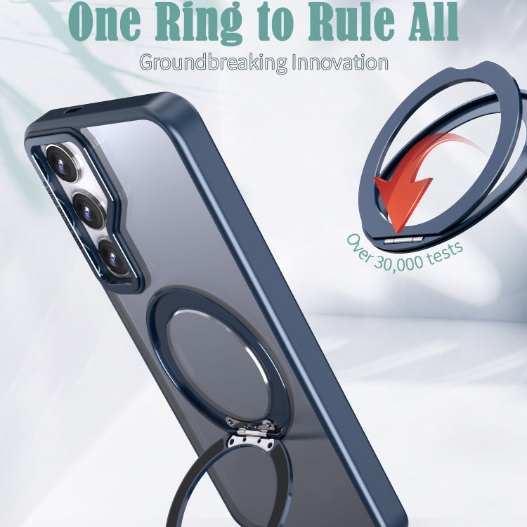 For Samsung Galaxy S24 5G Wing Series MagSafe Magnetic Ring Holder Phone Case(Blue)