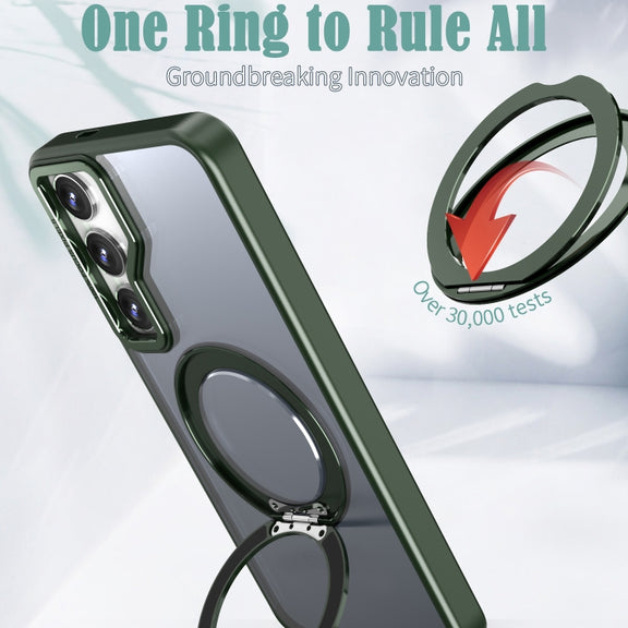 For Samsung Galaxy S24 5G Wing Series MagSafe Magnetic Ring Holder Phone Case(Green)