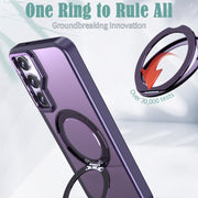 For Samsung Galaxy S24 5G Wing Series MagSafe Magnetic Ring Holder Phone Case(Dark Purple)