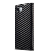 For iPhone 16e LC.IMEEKE Carbon Fiber Leather Phone Case(Vertical Black)