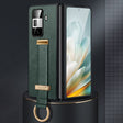 For Honor Magic Vs3 SULADA PC + Leather Texture Skin Feel Shockproof Phone Case(Green) - Honor Cases by SULADA | Online Shopping South Africa | PMC TechLife | Buy Now Pay Later Mobicred