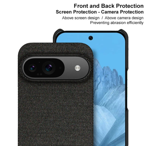 For Google Pixel 9 / 9 Pro imak Ruiyi Series Cloth Texture PU + PC Phone Case(Black)