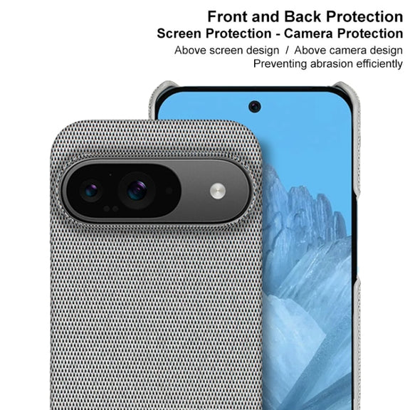For Google Pixel 9 / 9 Pro imak Ruiyi Series Cloth Texture PU + PC Phone Case(Light Grey)