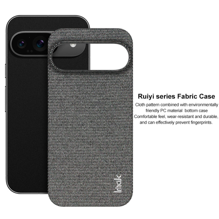 For Google Pixel 9 / 9 Pro imak Ruiyi Series Cloth Texture PU + PC Phone Case(Dark Grey)