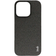 For iPhone 16 Pro Max imak Ruiyi Series Cloth Texture PU + PC Phone Case(Black)