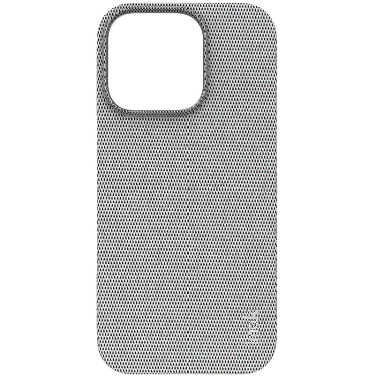 For iPhone 16 Pro Max imak Ruiyi Series Cloth Texture PU + PC Phone Case(Light Grey)