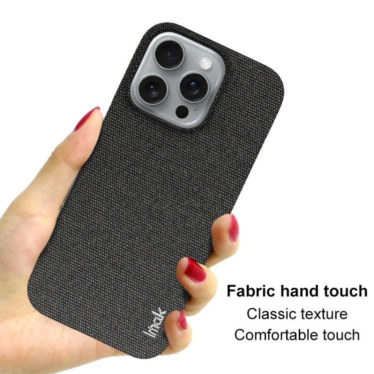 For iPhone 16 Pro imak Ruiyi Series Cloth Texture PU + PC Phone Case(Black)