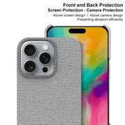 For iPhone 16 Pro imak Ruiyi Series Cloth Texture PU + PC Phone Case(Light Grey)