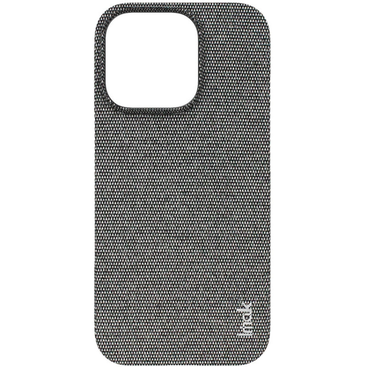 For iPhone 16 Pro imak Ruiyi Series Cloth Texture PU + PC Phone Case(Dark Grey)