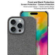 For iPhone 16 Pro imak Ruiyi Series Cloth Texture PU + PC Phone Case(Dark Grey)