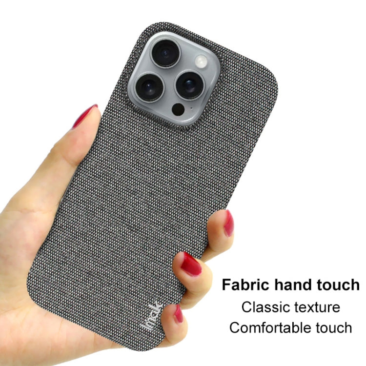 For iPhone 16 Pro imak Ruiyi Series Cloth Texture PU + PC Phone Case(Dark Grey)