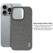 For iPhone 16 Pro imak Ruiyi Series Cloth Texture PU + PC Phone Case(Dark Grey)