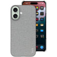 For iPhone 16 imak Ruiyi Series Cloth Texture PU + PC Phone Case(Light Grey) - iPhone 16 Cases by imak | Online Shopping South Africa | PMC TechLife | Buy Now Pay Later Mobicred