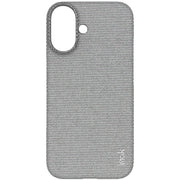 For iPhone 16 imak Ruiyi Series Cloth Texture PU + PC Phone Case(Light Grey)