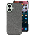 For iPhone 16 imak Ruiyi Series Cloth Texture PU + PC Phone Case(Dark Grey) - iPhone 16 Cases by imak | Online Shopping South Africa | PMC TechLife | Buy Now Pay Later Mobicred