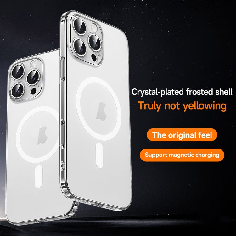 For iPhone 16 Pro SULADA Crystal Sand Series Electroplating Frosted MagSafe Magnetic Phone Case(Transparent)