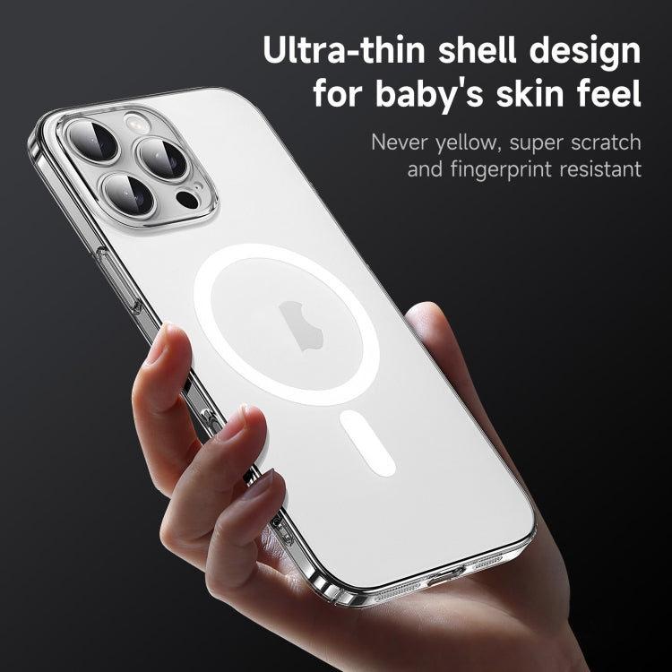 For iPhone 16 Pro SULADA Crystal Sand Series Electroplating Frosted MagSafe Magnetic Phone Case(Transparent)