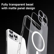 For iPhone 16 Pro SULADA Crystal Sand Series Electroplating Frosted MagSafe Magnetic Phone Case(Transparent)