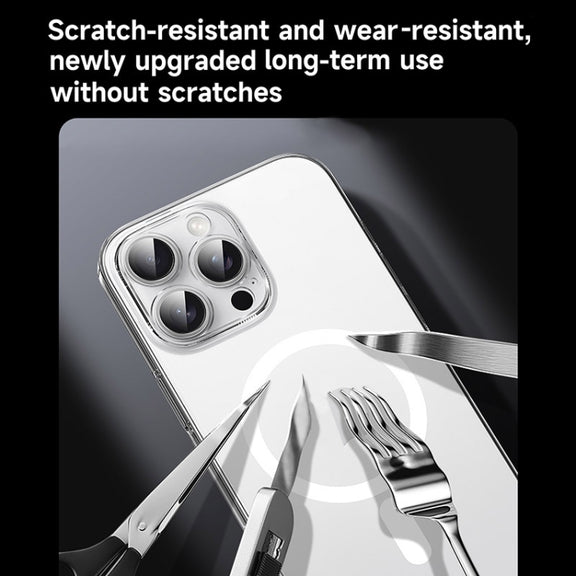 For iPhone 15 SULADA Crystal Sand Series Electroplating Frosted MagSafe Magnetic Phone Case(Transparent)