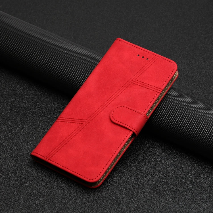 For iPhone 16 Skin-feel Stitching Leather Phone Case(Red)