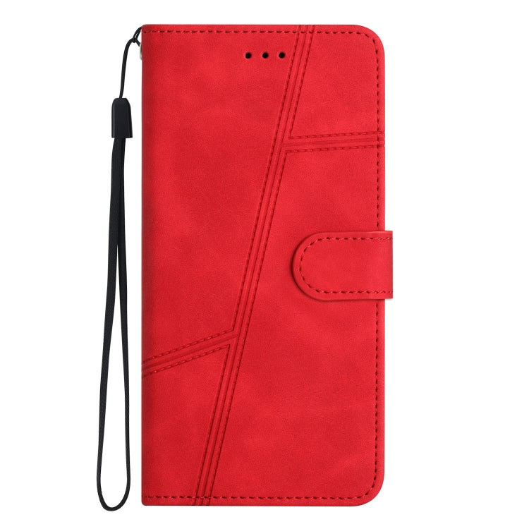 For iPhone 16 Skin-feel Stitching Leather Phone Case(Red)