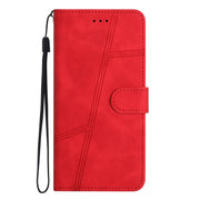 For iPhone 16 Skin-feel Stitching Leather Phone Case(Red)