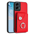 For Motorola Moto G 5G 2024 Organ Card Bag Ring Holder Phone Case(Red) - free shipping - PMC Jewellery - Order now!